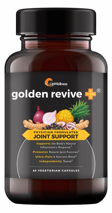 Golden Revive Plus bottle — physician-formulated joint support supplement, 60 vegetarian capsules